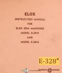 Elox-Colt-Elox 8-2012 8-2814, EDM Instructions Wiring and Parts Manual 1961-8-2012-8-2814-01